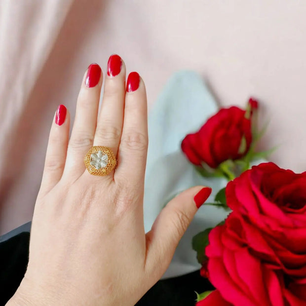 Big Sized Gold Polish Ring