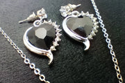 Heart Shaped Necklace With Earring Set 925