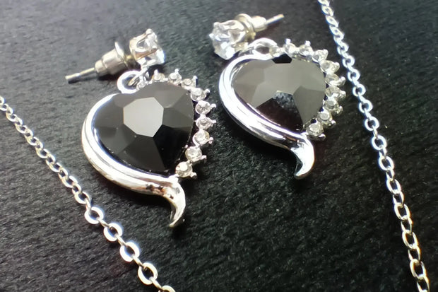 Heart Shaped Necklace With Earring Set 925