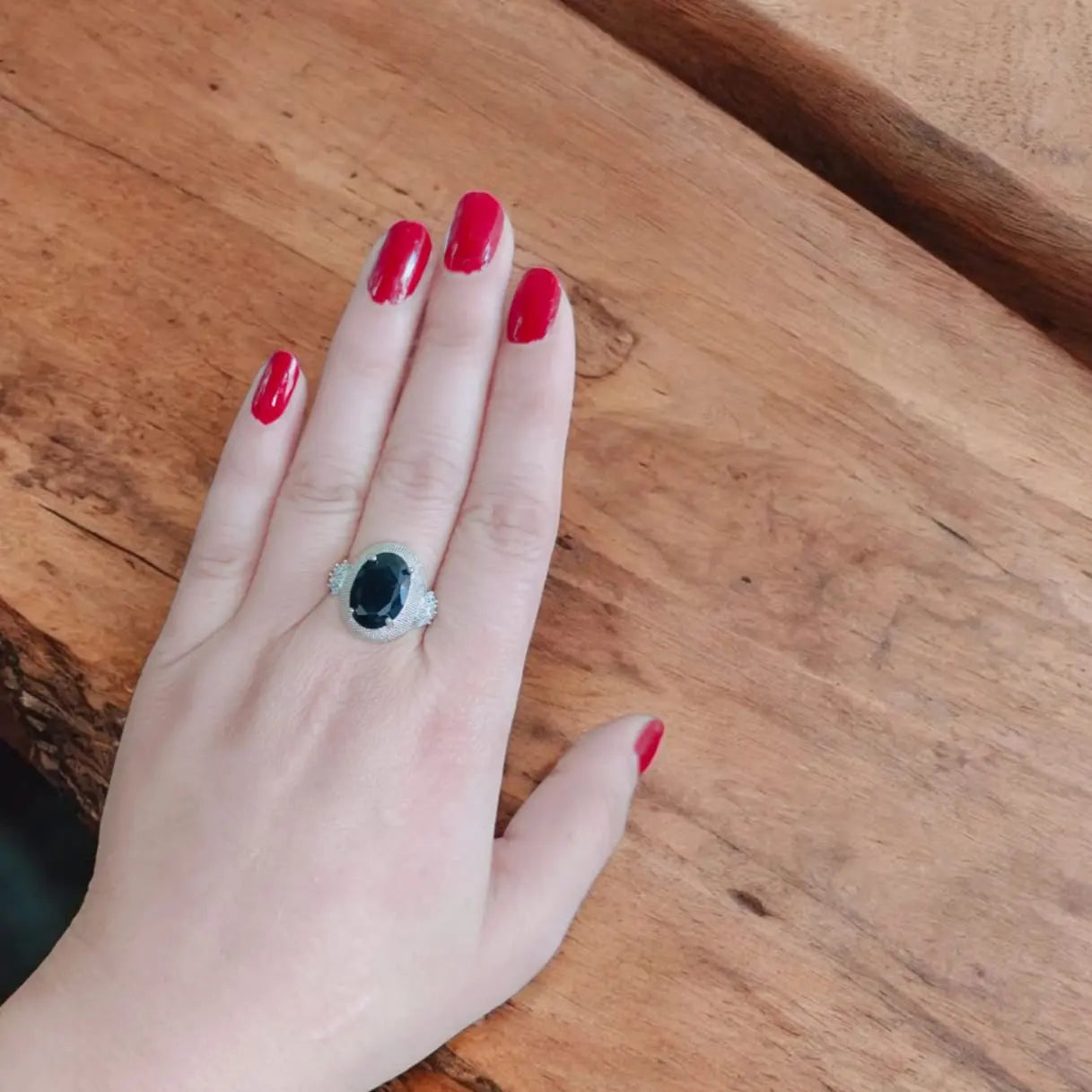 Black Stone Ring Silver 