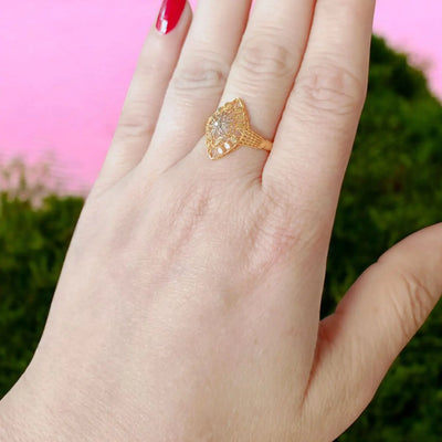 Dimond Shape Gold Polish Ring