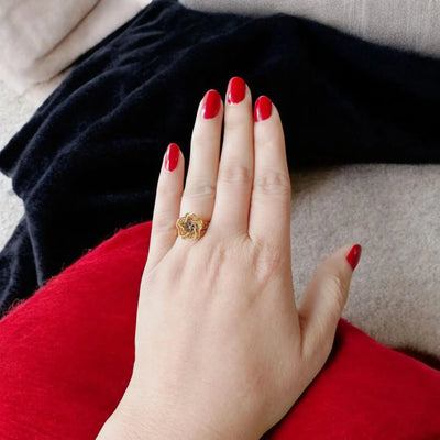 Flower Shape Gold Polish Ring 