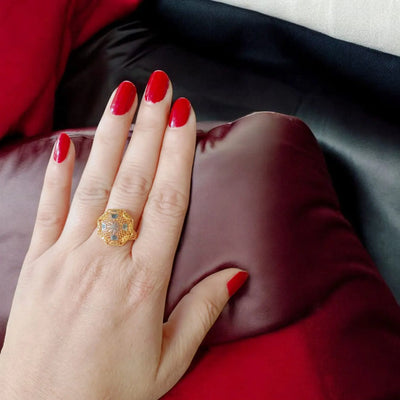 Green Gold Polish Ring
