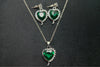 Green Heart Shaped Necklace With Earring Set 925