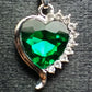 Green Heart Shaped Necklace With Earring Set 925