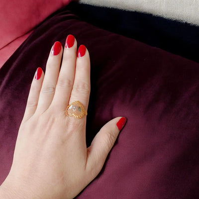 Heart Shape Gold Polish Ring 