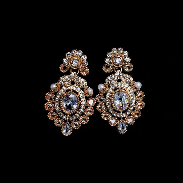 Jhumka Earrings Opal Pearls