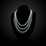 Multi-Strand Pearl Necklace With Crystal Accents
