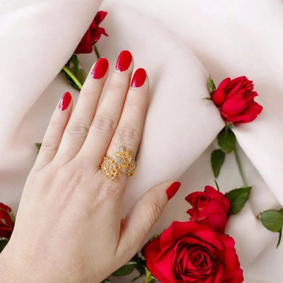 Leaf Gold Plated Ring 