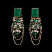 Oxidized Golden Chandelier Earrings