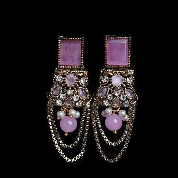 Oxidized Golden Chandelier Earrings