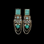 Oxidized Golden Chandelier Earrings