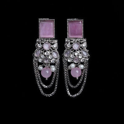 Oxidized Silver Chandelier Earrings