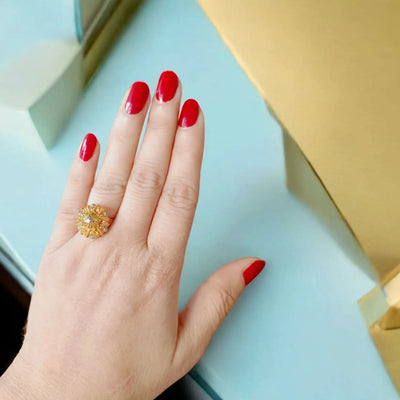 Pearl Gold Polish Ring 