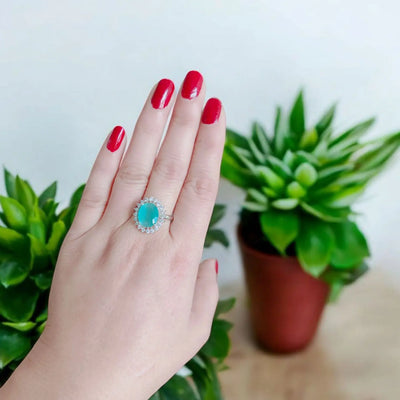 Pearl Stone Ring Sea Green