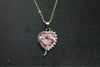 Pink Heart Shaped Necklace With Earring Set 925