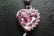 Pink Heart Shaped Necklace With Earring Set 925