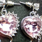 Pink Heart Shaped Necklace With Earring Set 925