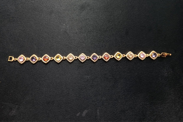Rainbow Gemstone Tennis Bracelet