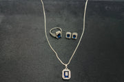 Rani Blandina Pendant Set Blue Stone