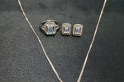 Rani Blandina Pendant Set White Stone