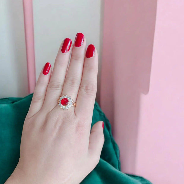 Red Flower Ring