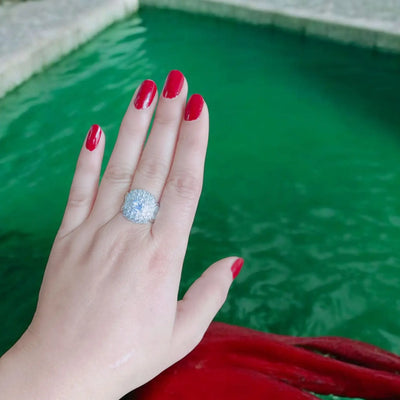 Silver Dimond Stones Ring