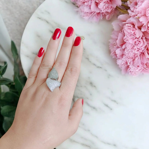Silver Dimond Stones Ring 