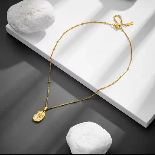 Stainless Steel Plated 18K Gold Flower Pendant