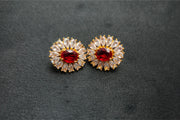 Sunflower Shape Fashion Boho Alloy Red  Earrings
