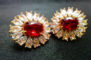 Sunflower Shape Fashion Boho Alloy Red  Earrings