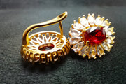 Sunflower Shape Fashion Boho Alloy Red  Earrings