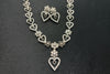 heart-shaped necklace and earring set