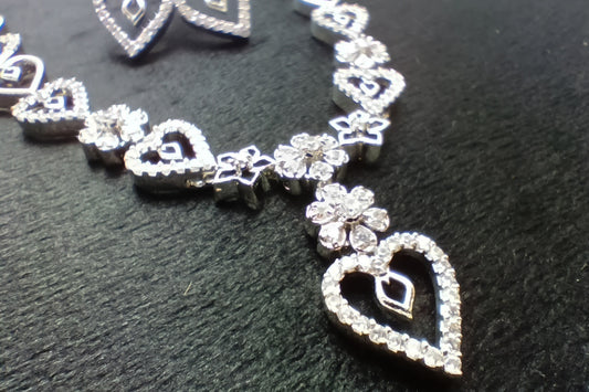 heart-shaped necklace and earring set